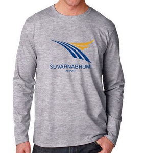 Suvarnabhumi Airport Tee Shirt Bangkok Thailand Asia Gray Long Sleeve T-Shirt