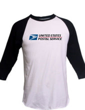 Load image into Gallery viewer, USPS POSTAL 3/4 SLEEVE RAGLAN T-SHIRT All COLORS Mail Carrier LOGO ON CHEST
