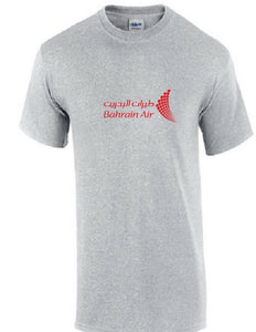 Bahrain Air Red Logo Aviation Airline Sport Gray Cotton T-shirt