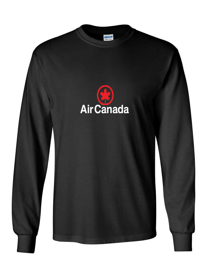 Air Canada Retro Red White Logo Canadian Airline Black Long sleeve T-Shirt