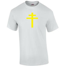 Load image into Gallery viewer, Yellow Cross of Lorraine Knights Templar T-Shirt Christian White Tee Shirt S-5XL
