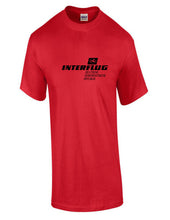 Load image into Gallery viewer, Interflug Black Vintage Logo German Airline Red Cotton T-Shirt
