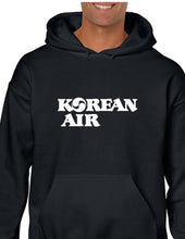 Load image into Gallery viewer, Korean Air White Logo Korea Airline Black Hoodie Hooded Sweatshirt
