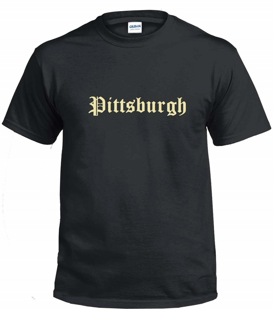 Pittsburgh Thug T-Shirt Black & Gold Streetwear Old English Original Tee Shirt