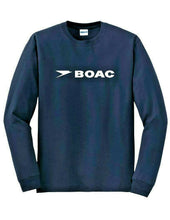 Load image into Gallery viewer, BOAC British Overseas Airways Company Airline Tee Navy Blue Long Sleeve T-shirt
