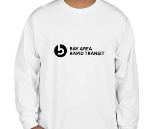 BART Logo Bay Area Rapid Transit San Francisco Subway White Long Sleeve Tee