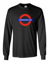 Load image into Gallery viewer, The Underground Logo Tee London Metro Railway Train Black Long Sleeve T-shirt
