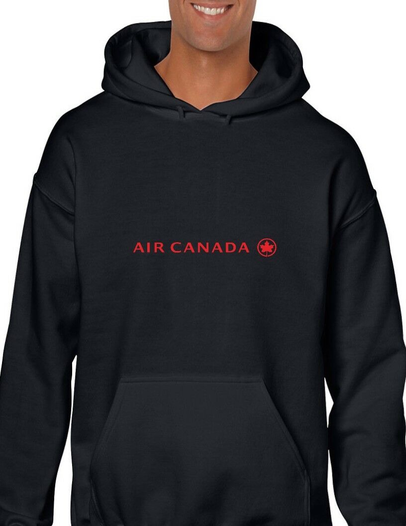 Air Canada Red Logo Canadian Airline Geek Black Hoodie Hooded Sweatshirt