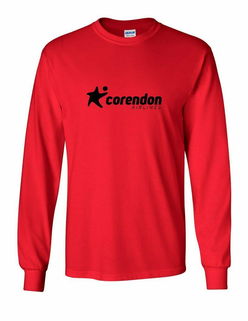 Corendon Airlines Tee Black Retro Star Turkish Aviation Red Long Sleeve T-shirt