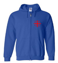 Load image into Gallery viewer, Jerusalem Cross Hoodie Crusades Christian Knights  Full Zip Hooded Sweatshirt
