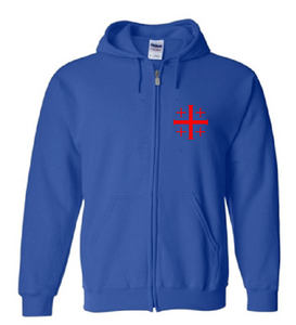 Jerusalem Cross Hoodie Crusades Christian Knights  Full Zip Hooded Sweatshirt