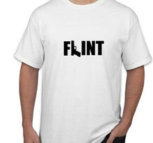 Load image into Gallery viewer, Flint Gun T-shirt Michigan Water Hazard Urban City White Tee Shirt
