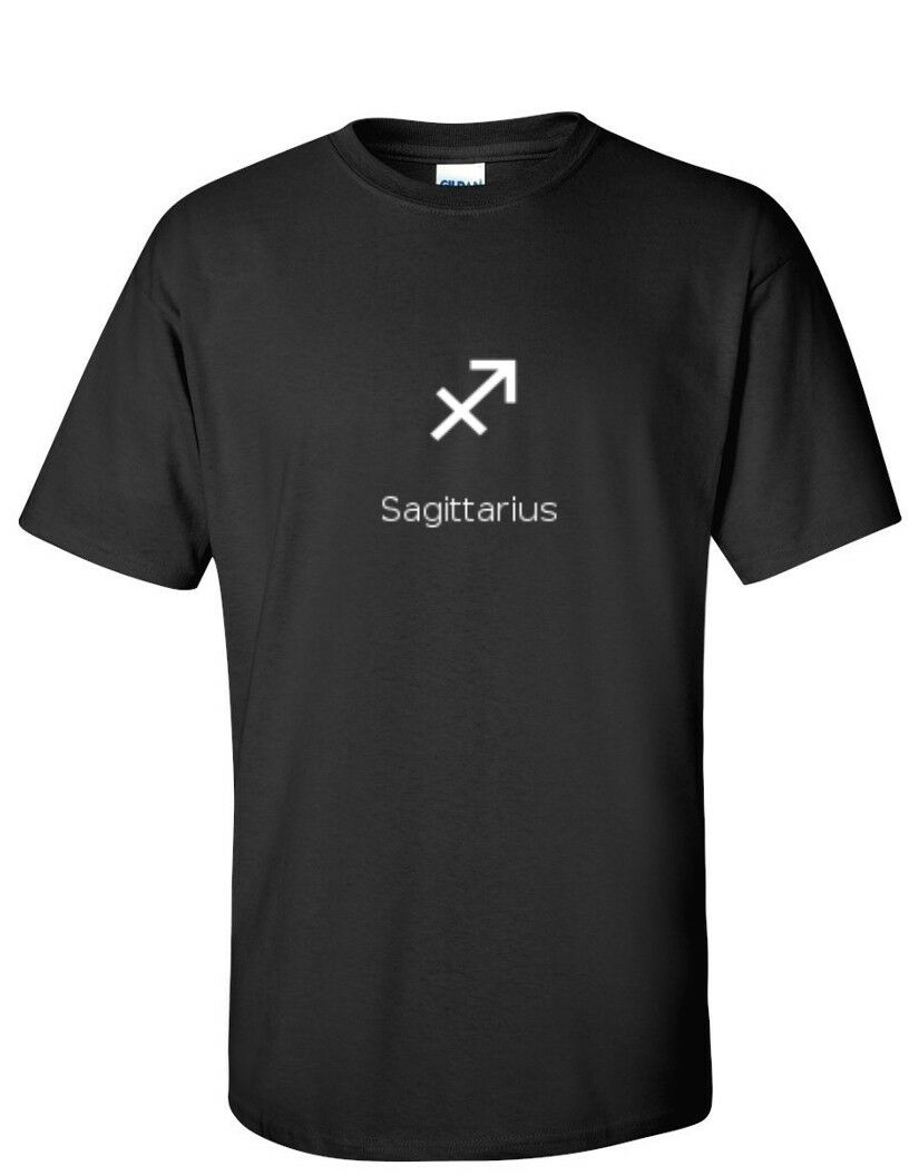 Sagittarius Sign Zodiac Astrology Star Horoscope Gift Funny Black Cotton T-shirt