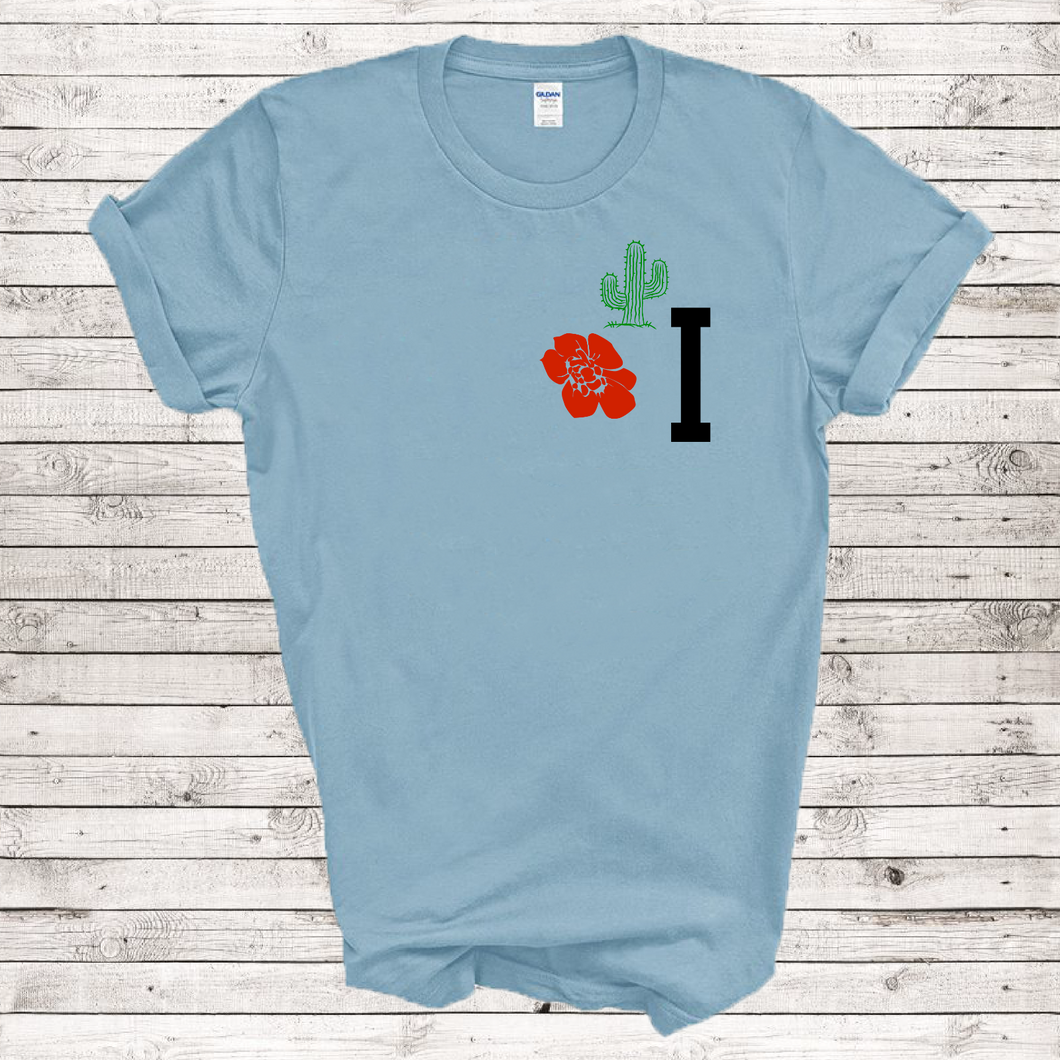 Monogram I Names Flower Cactus Fashion 21st Century Woman Retro Gift T-shirt