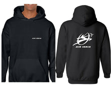 Load image into Gallery viewer, Air India White Logo Indian Airline Back Geek Black Hoodie Hooded Sweatshirt
