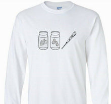 Load image into Gallery viewer, Peanut Butter Jelly with a Baseball Bat T-shirt Funny Long Sleeve White Shirt
