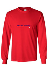 Load image into Gallery viewer, British Airways Vintage Blue White Logo Red Long Sleeve T-Shirt
