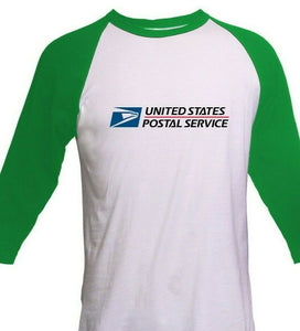 USPS POSTAL 3/4 SLEEVE RAGLAN T-SHIRT All COLORS Mail Carrier LOGO ON CHEST