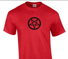 Load image into Gallery viewer, Pentagram Satan T-shirt Atheist Lucifer Devil Funny Gift Red Shirt S-5XL
