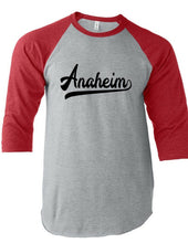 Load image into Gallery viewer, Anaheim Sports Fans Team Tee 3/4 Sleeve Baseball Hockey  Raglan T-Shirt
