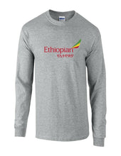 Load image into Gallery viewer, Ethiopian Airlines Red Green Yellow Logo Sport Gray Cotton Long Sleeve T-shirt
