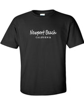 Load image into Gallery viewer, NEWPORT BEACH CALIFORNIA SOUTHERN CALI Orange County Black T-shirt
