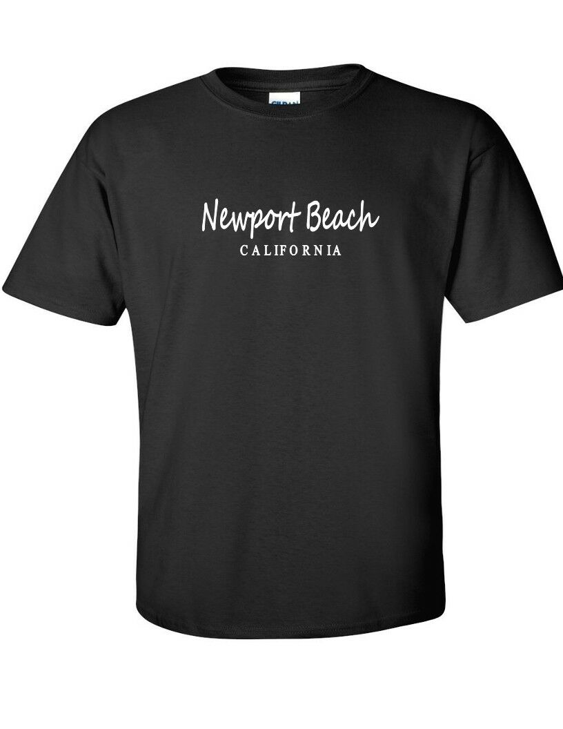 NEWPORT BEACH CALIFORNIA SOUTHERN CALI Orange County Black T-shirt