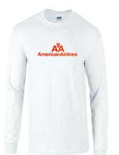 Load image into Gallery viewer, American Airlines Red  Retro Logo Shirt US Airline White Long Sleeve T-Shirt
