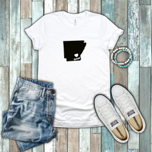 Load image into Gallery viewer, Arkansas Nature State Home State Pride Silhouette 100% Cotton White T-shirt
