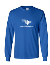 Load image into Gallery viewer, Garuda Indonesia  White Logo Indonesian Airline Royal Blue Long Sleeve T-Shirt
