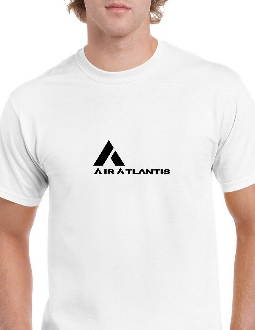 Air Atlantis Black Logo Portuguese Airline Aviation Geek White Cotton T-shirt