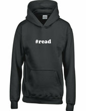 Load image into Gallery viewer, #Read Hashtag Read Hoodie Funny Reading Writing Black White Hooded Sweatshirt
