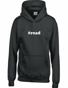 #Read Hashtag Read Hoodie Funny Reading Writing Black White Hooded Sweatshirt