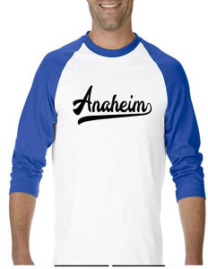 Anaheim Sports Fans Team Tee 3/4 Sleeve Baseball Hockey  Raglan T-Shirt