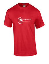 Load image into Gallery viewer, Northwest Airlines White Retro Logo US Airline Red Cotton T-Shirt
