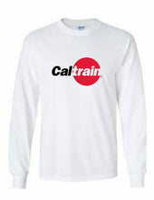 Load image into Gallery viewer, Cal Train Black Red Classic Logo Tee Shirt Bay Area White Long Sleeve T-Shirt
