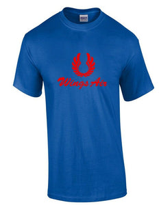 Wings Air Red Retro Logo Indonesian Airline Royal Blue Cotton T-shirt