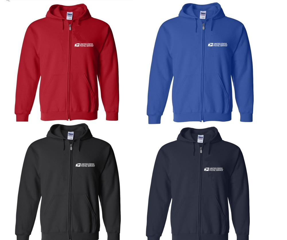 Usps zip up hoodie hotsell