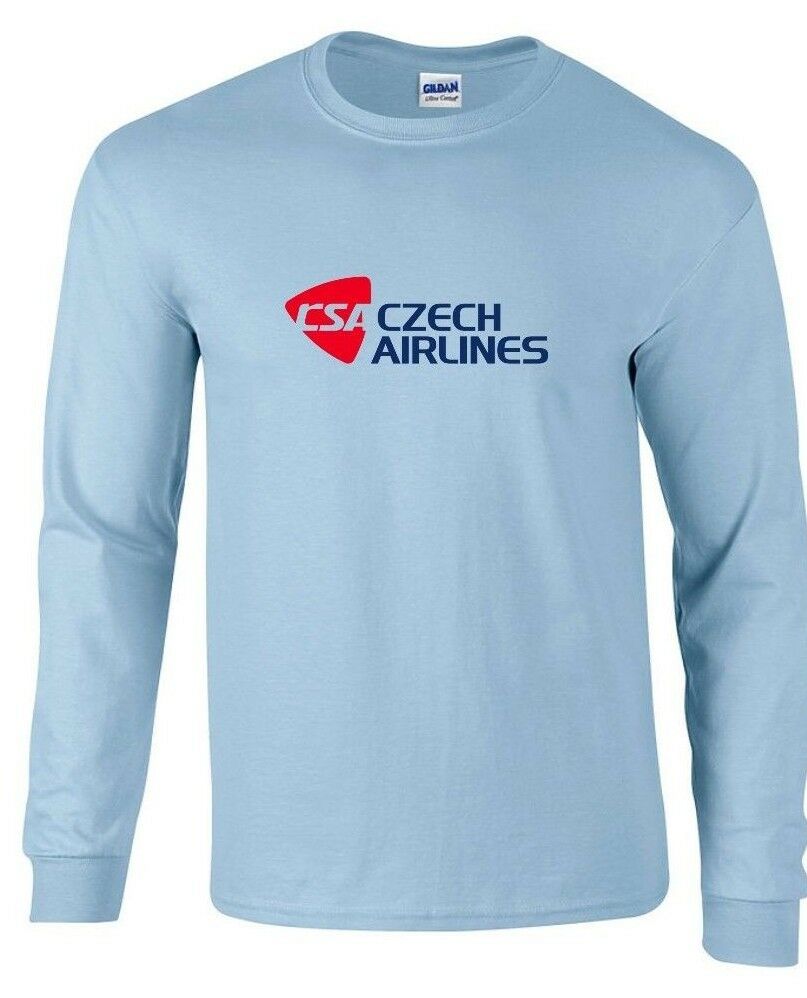 Czech Airlines Red Blue Logo Czechoslovakian Air Light Blue Long Sleeve T-shirt