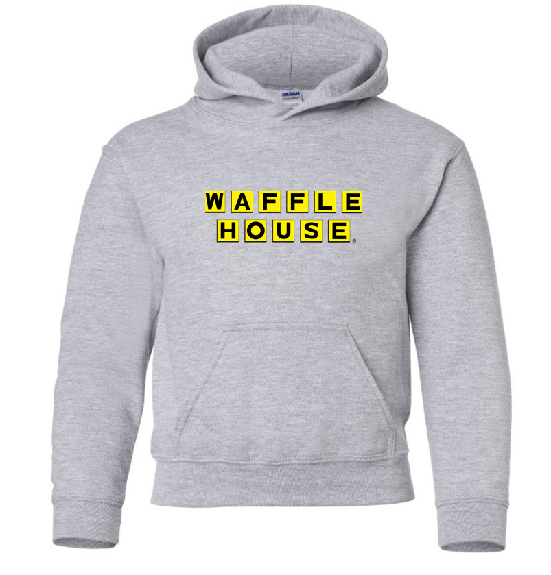 Waffle House Breakfast Coffee Cafe Pancakes Retro Gray Hoodie Hooded Sweatshirt