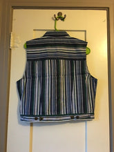 Load image into Gallery viewer, New Zig Zag Black White Vertical Striped Cotton Denim M Womens Shirt 90s Vest
