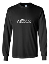 Load image into Gallery viewer, Mahan Air White Logo Iranian Airline Black Long Sleeve Cotton T-Shirt
