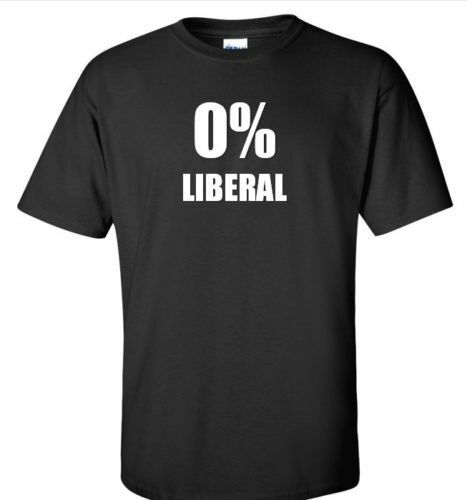 0 % LIBERAL T-Shirt Pro Trump Conservative Funny Black White Shirt  S - 5XL