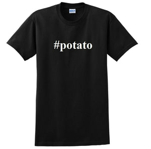 #potato Men's Funny Hashtag T-Shirt NEW RARE Food Junk Fries Irish Black Tee