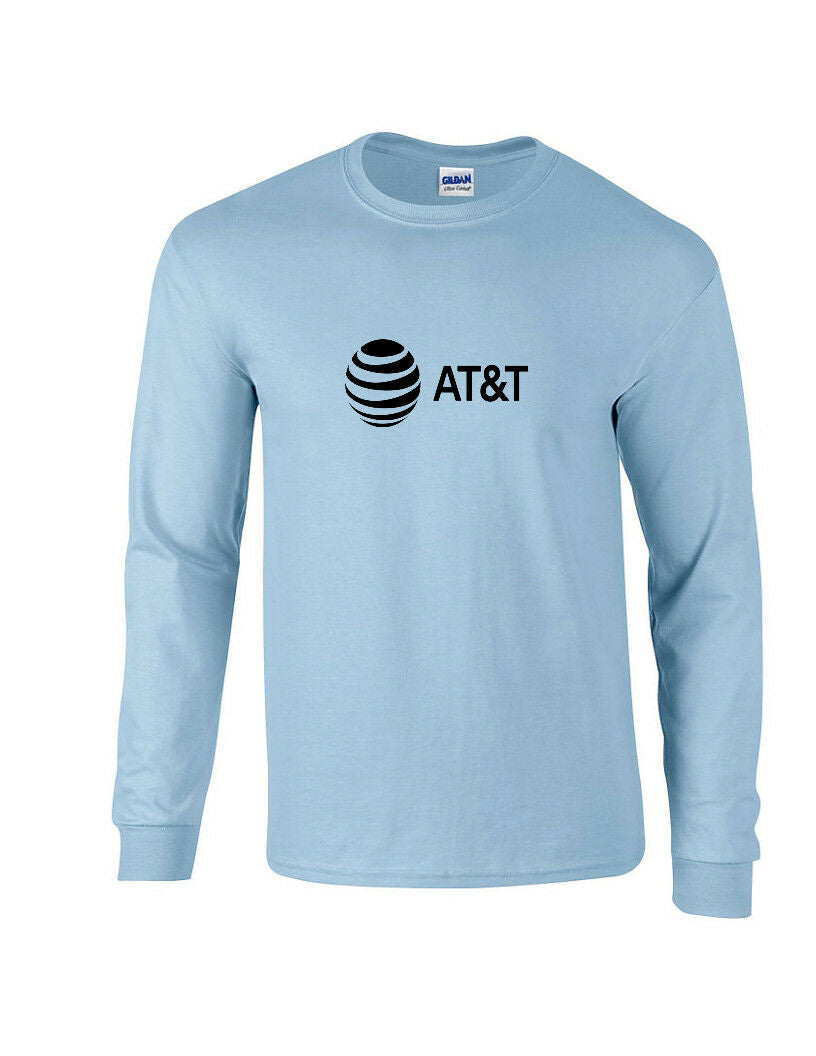 AT&T T-shirt 80s Vintage LOGO Funny GEEK Phone Long Sleeve Sky Blue Shirt S-5XL