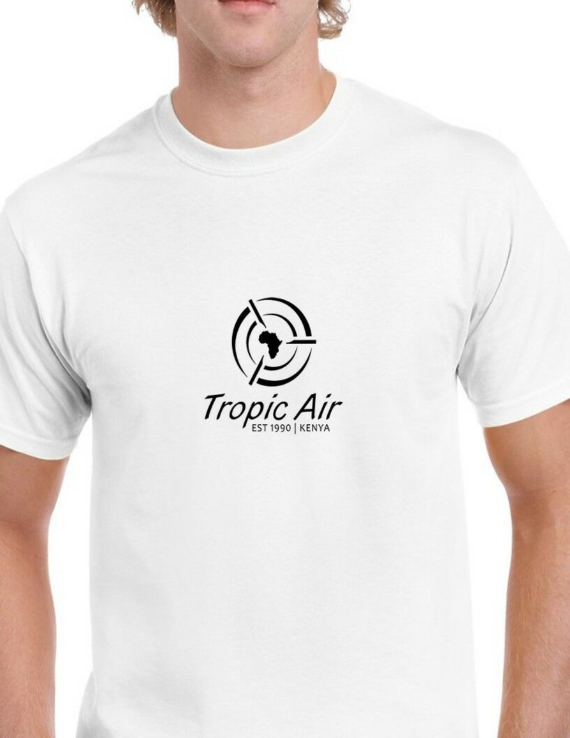 Tropic Air Kenya Black Logo Kenyan African Cotton White T-shirt