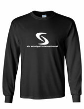 Load image into Gallery viewer, Air Senegal Retro White Logo Airline travel Aviation Black Long Sleeve T-Shirt
