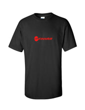 Load image into Gallery viewer, Finnair Red Retro Logo Finland Finnish Airline Black Cotton T-Shirt
