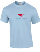 Load image into Gallery viewer, Croatia Airlines Blue Red Logo Croatian Aviation Sky Blue Cotton T-shirt
