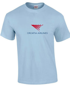 Croatia Airlines Blue Red Logo Croatian Aviation Sky Blue Cotton T-shirt
